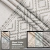 image:imageDriftAway Boho Linen Blackout Curtains Double Layer Thermal Insulated Farmhouse Vintage Geo Retro Square Printed Pattern Lined Drapes for Living Room Bedroom 84 Inches Long Back Tab 2 Panels RedGeo Trim Gray