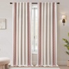 image:imageDriftAway Boho Linen Blackout Curtains Double Layer Thermal Insulated Farmhouse Vintage Geo Retro Square Printed Pattern Lined Drapes for Living Room Bedroom 84 Inches Long Back Tab 2 Panels RedGeo Trim Red