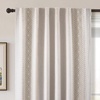 image:imageDriftAway Boho Linen Blackout Curtains Double Layer Thermal Insulated Farmhouse Vintage Geo Retro Square Printed Pattern Lined Drapes for Living Room Bedroom 84 Inches Long Back Tab 2 Panels RedGeo Trim Beige