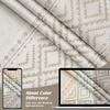 image:imageDriftAway Boho Linen Blackout Curtains Double Layer Thermal Insulated Farmhouse Vintage Geo Retro Square Printed Pattern Lined Drapes for Living Room Bedroom 84 Inches Long Back Tab 2 Panels RedGeo Trim Beige