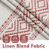 image:imageDriftAway Boho Linen Blackout Curtains Double Layer Thermal Insulated Farmhouse Vintage Geo Retro Square Printed Pattern Lined Drapes for Living Room Bedroom 84 Inches Long Back Tab 2 Panels RedGeo Trim Red