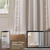 image:imageDriftAway Boho Linen Blackout Curtains Double Layer Thermal Insulated Farmhouse Vintage Geo Retro Square Printed Pattern Lined Drapes for Living Room Bedroom 84 Inches Long Back Tab 2 Panels RedKnitting Trim Beige