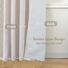 image:imageDriftAway Boho Linen Blackout Curtains Double Layer Thermal Insulated Farmhouse Vintage Geo Retro Square Printed Pattern Lined Drapes for Living Room Bedroom 84 Inches Long Back Tab 2 Panels RedGeo Trim Beige