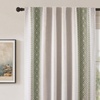 image:imageDriftAway Boho Linen Blackout Curtains Double Layer Thermal Insulated Farmhouse Vintage Geo Retro Square Printed Pattern Lined Drapes for Living Room Bedroom 84 Inches Long Back Tab 2 Panels RedGeo Trim Loden Green