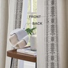image:imageDriftAway Boho Linen Blackout Curtains Double Layer Thermal Insulated Farmhouse Vintage Geo Retro Square Printed Pattern Lined Drapes for Living Room Bedroom 84 Inches Long Back Tab 2 Panels RedKnitting Trim Gray