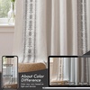 image:imageDriftAway Boho Linen Blackout Curtains Double Layer Thermal Insulated Farmhouse Vintage Geo Retro Square Printed Pattern Lined Drapes for Living Room Bedroom 84 Inches Long Back Tab 2 Panels RedKnitting Trim Gray