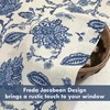 image:imageDriftAway Boho Linen Crochet Farmhouse Vintage Retro Printed Pattern Thermal Insulated Lined Window Valance for Kitchen Bathroom Rod Pocket 52 Inch by 14 Inch Plus 175 Inch Header Beige 1 PackNavy