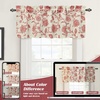 image:imageDriftAway Boho Linen Crochet Farmhouse Vintage Retro Printed Pattern Thermal Insulated Lined Window Valance for Kitchen Bathroom Rod Pocket 52 Inch by 14 Inch Plus 175 Inch Header Beige 1 PackRed