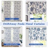image:imageDriftAway Boho Linen Crochet Farmhouse Vintage Retro Printed Pattern Thermal Insulated Lined Window Valance for Kitchen Bathroom Rod Pocket 52 Inch by 14 Inch Plus 175 Inch Header Beige 1 PackNavy