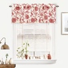image:imageDriftAway Boho Linen Crochet Farmhouse Vintage Retro Printed Pattern Thermal Insulated Lined Window Valance for Kitchen Bathroom Rod Pocket 52 Inch by 14 Inch Plus 175 Inch Header Beige 1 PackRed