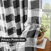 image:imageDriftAway Buffalo Plaid Semi Sheer Check Curtains 84 Inches TaupeBlack