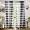 image:imageDriftAway Buffalo Plaid Semi Sheer Check Curtains 84 Inches TaupeBlack