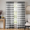 image:imageDriftAway Buffalo Plaid Semi Sheer Check Curtains 84 Inches TaupeBlack