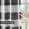 image:imageDriftAway Buffalo Plaid Semi Sheer Check Curtains 84 Inches TaupeBlack
