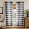image:imageDriftAway Buffalo Plaid Semi Sheer Check Curtains 84 Inches TaupeBlack