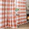 image:imageDriftAway Buffalo Plaid Semi Sheer Check Curtains 84 Inches TaupeBurnt Orange