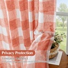 image:imageDriftAway Buffalo Plaid Semi Sheer Check Curtains 84 Inches TaupeBurnt Orange