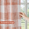 image:imageDriftAway Buffalo Plaid Semi Sheer Check Curtains 84 Inches TaupeBurnt Orange