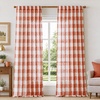 image:imageDriftAway Buffalo Plaid Semi Sheer Check Curtains 84 Inches TaupeBurnt Orange