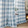 image:imageDriftAway Buffalo Plaid Semi Sheer Check Curtains 84 Inches TaupeDusty Blue
