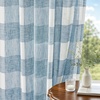 image:imageDriftAway Buffalo Plaid Semi Sheer Check Curtains 84 Inches TaupeDusty Blue