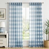 image:imageDriftAway Buffalo Plaid Semi Sheer Check Curtains 84 Inches TaupeDusty Blue