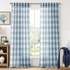 image:imageDriftAway Buffalo Plaid Semi Sheer Check Curtains 84 Inches TaupeDusty Blue