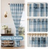 image:imageDriftAway Buffalo Plaid Semi Sheer Check Curtains 84 Inches TaupeDusty Blue