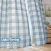 image:imageDriftAway Buffalo Plaid Semi Sheer Check Curtains 84 Inches TaupeDusty Blue
