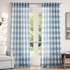 image:imageDriftAway Buffalo Plaid Semi Sheer Check Curtains 84 Inches TaupeDusty Blue