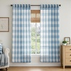 image:imageDriftAway Buffalo Plaid Semi Sheer Check Curtains 84 Inches TaupeDusty Blue