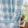 image:imageDriftAway Buffalo Plaid Semi Sheer Check Curtains 84 Inches TaupeDusty Blue