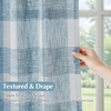 image:imageDriftAway Buffalo Plaid Semi Sheer Check Curtains 84 Inches TaupeDusty Blue