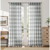 image:imageDriftAway Buffalo Plaid Semi Sheer Check Curtains 84 Inches TaupeGrey
