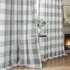 image:imageDriftAway Buffalo Plaid Semi Sheer Check Curtains 84 Inches TaupeGrey