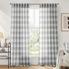 image:imageDriftAway Buffalo Plaid Semi Sheer Check Curtains 84 Inches TaupeGrey