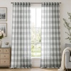 image:imageDriftAway Buffalo Plaid Semi Sheer Check Curtains 84 Inches TaupeGrey