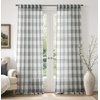 image:imageDriftAway Buffalo Plaid Semi Sheer Check Curtains 84 Inches TaupeGrey