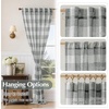 image:imageDriftAway Buffalo Plaid Semi Sheer Check Curtains 84 Inches TaupeGrey