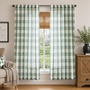 image:imageDriftAway Buffalo Plaid Semi Sheer Check Curtains 84 Inches TaupeLoden Green