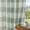 image:imageDriftAway Buffalo Plaid Semi Sheer Check Curtains 84 Inches TaupeLoden Green