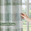 image:imageDriftAway Buffalo Plaid Semi Sheer Check Curtains 84 Inches TaupeLoden Green