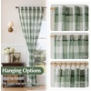 image:imageDriftAway Buffalo Plaid Semi Sheer Check Curtains 84 Inches TaupeLoden Green