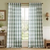image:imageDriftAway Buffalo Plaid Semi Sheer Check Curtains 84 Inches TaupeLoden Green