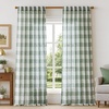 image:imageDriftAway Buffalo Plaid Semi Sheer Check Curtains 84 Inches TaupeLoden Green