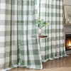 image:imageDriftAway Buffalo Plaid Semi Sheer Check Curtains 84 Inches TaupeLoden Green