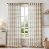 image:imageDriftAway Buffalo Plaid Semi Sheer Check Curtains 84 Inches TaupeTaupe