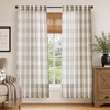 image:imageDriftAway Buffalo Plaid Semi Sheer Check Curtains 84 Inches TaupeTaupe