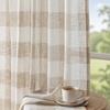 image:imageDriftAway Buffalo Plaid Semi Sheer Check Curtains 84 Inches TaupeTaupe