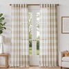 image:imageDriftAway Buffalo Plaid Semi Sheer Check Curtains 84 Inches TaupeTaupe